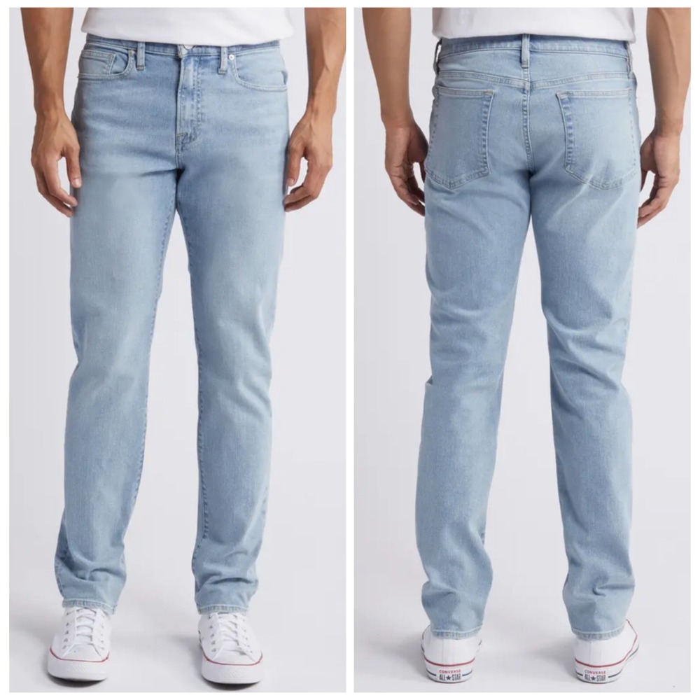 Frame Men's L'Homme Athletic Light Wash Sugarcane Organic Cotton Jeans Size 32